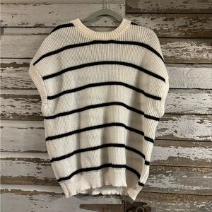 SHEIN Black and White Striped Sweater